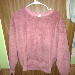 90 Degree By Reflex Plush Pink Crewneck Sweatshirt